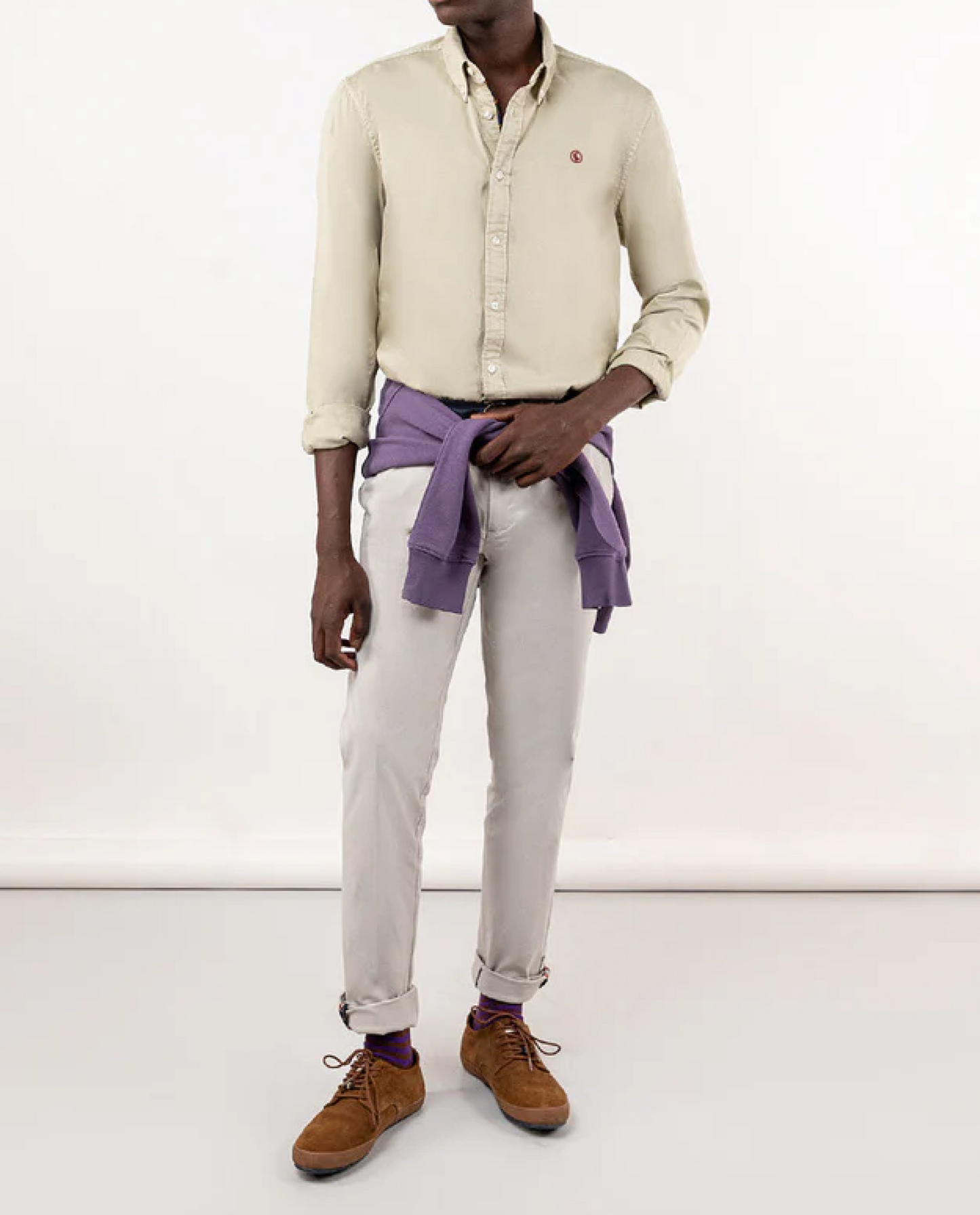 Camisa Twill Garment Dyed Beige