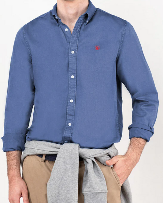 Camisa Twill Garment Dyed Azul Klain