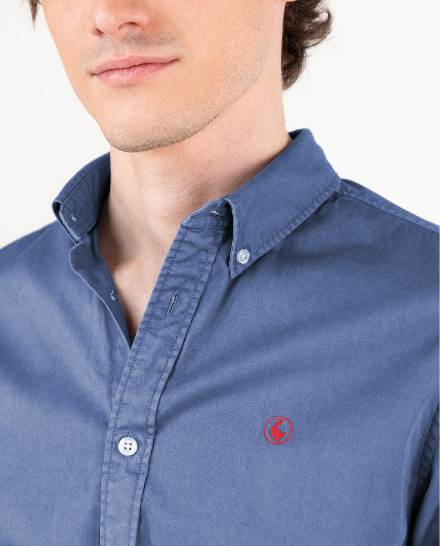 Camisa Twill Garment Dyed Azul Klain