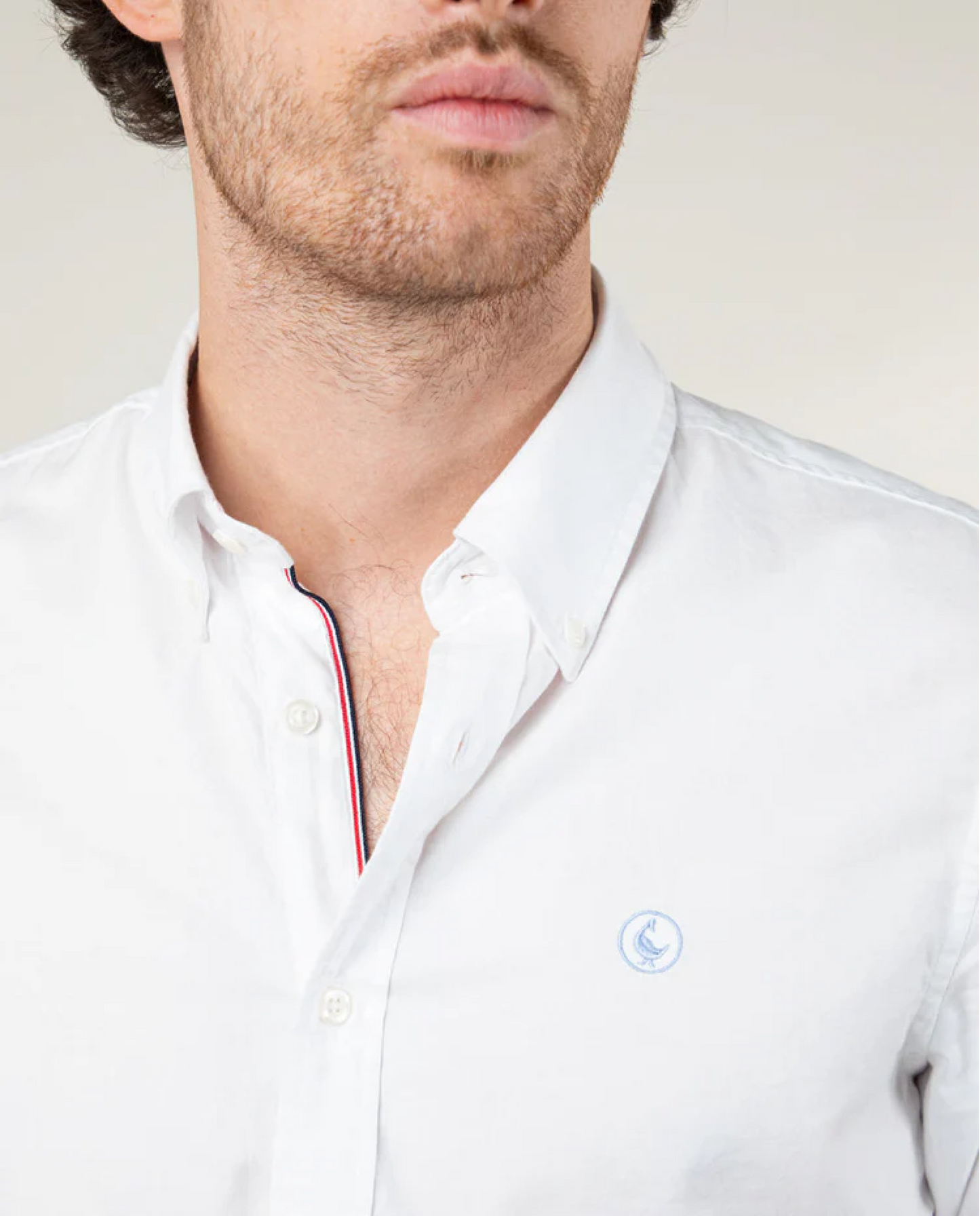 Camisa Pin Point Oxford Blanca Bandera Iconica