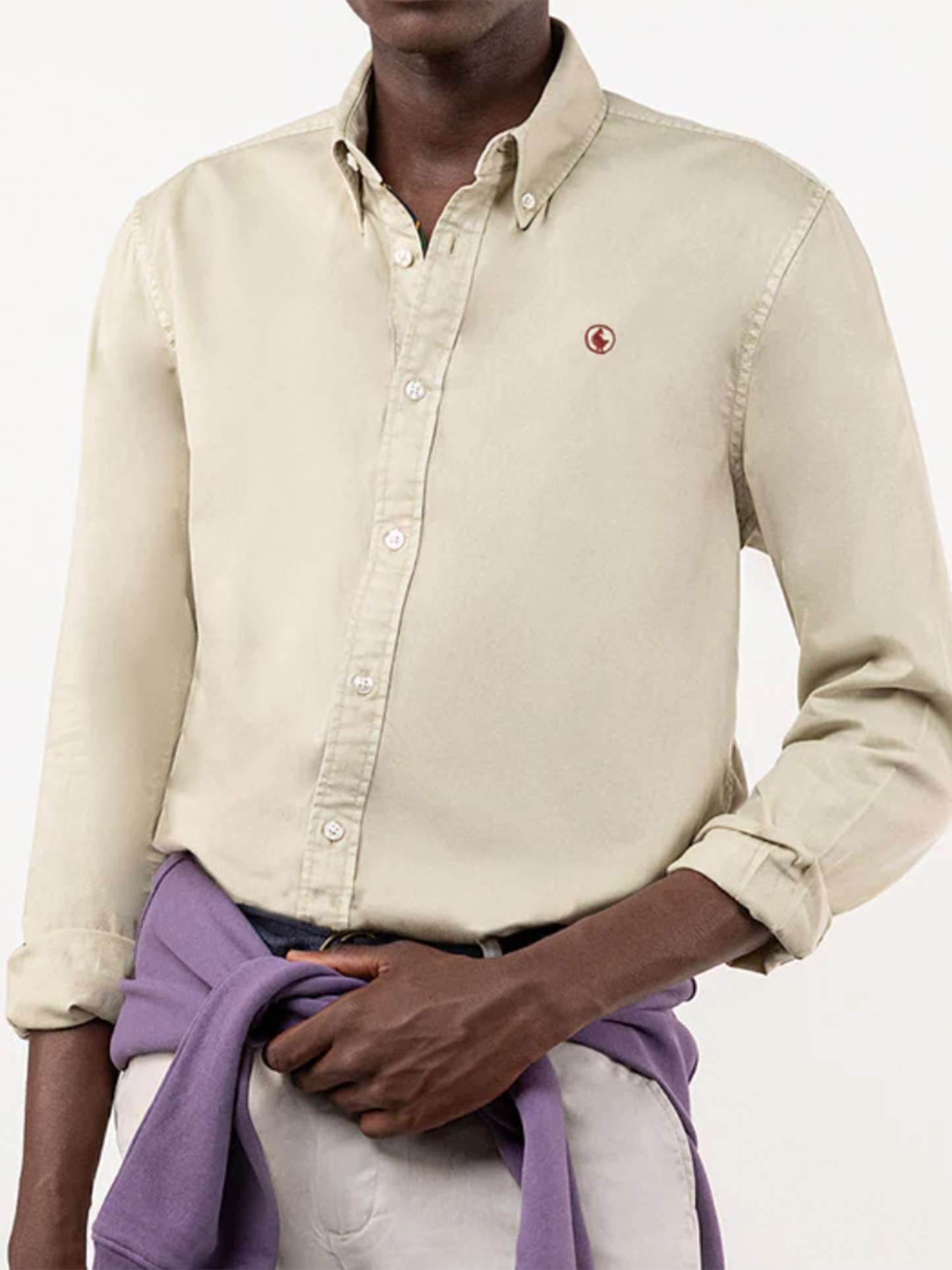 Camisa Twill Garment Dyed Beige