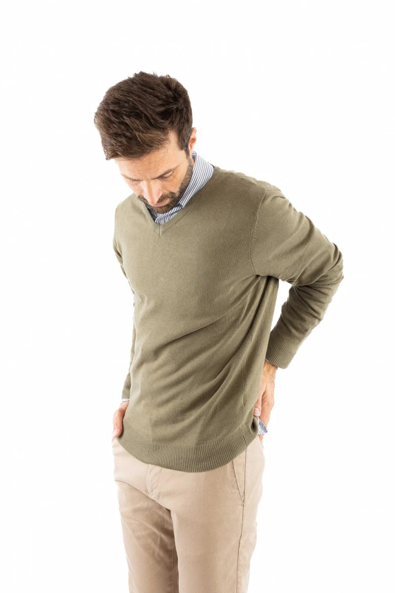 Sweater Brixham Escote V - Verde