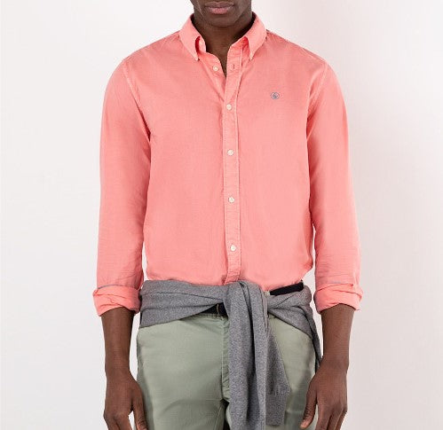 Camisa Garment Dyed Coral